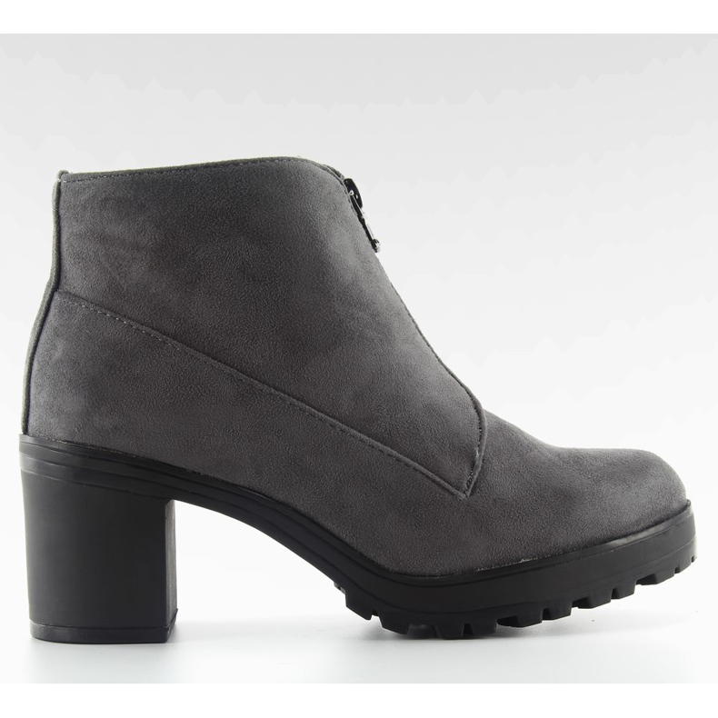 Graue Wildlederstiefel mit hohem Absatz 669-4 grau