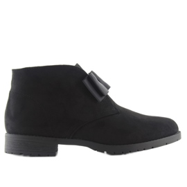 Damen-Chelsea-Stiefel mit Schleife C-7117 Schwarz
