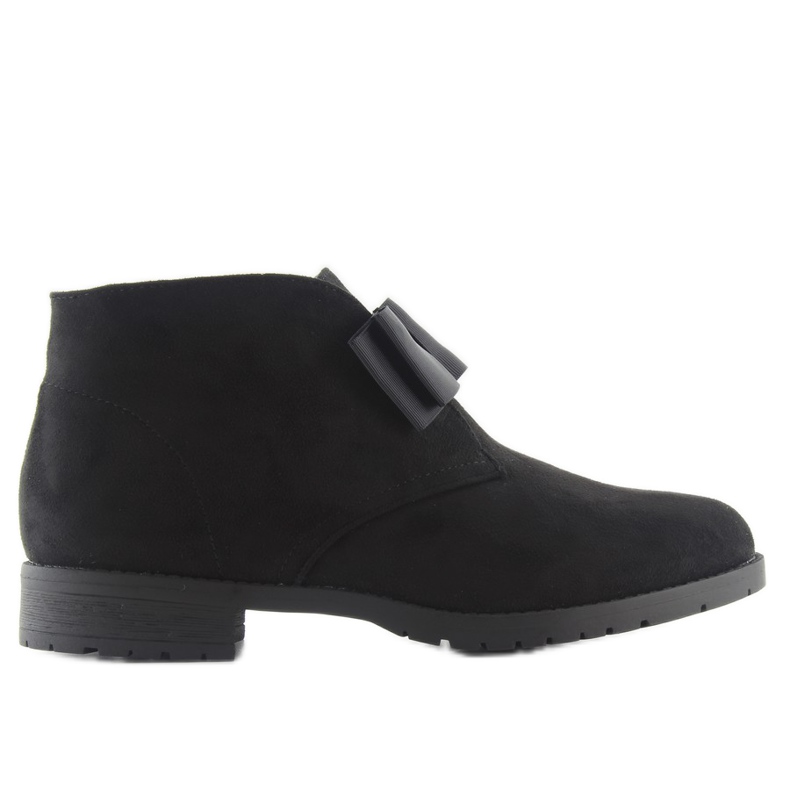 Damen-Chelsea-Stiefel mit Schleife C-7117 Schwarz