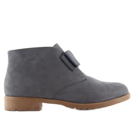 Damen-Chelsea-Stiefel mit Schleife C-7117 Grau