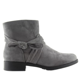 Wildlederstiefel mit Schleife B7713 Grau