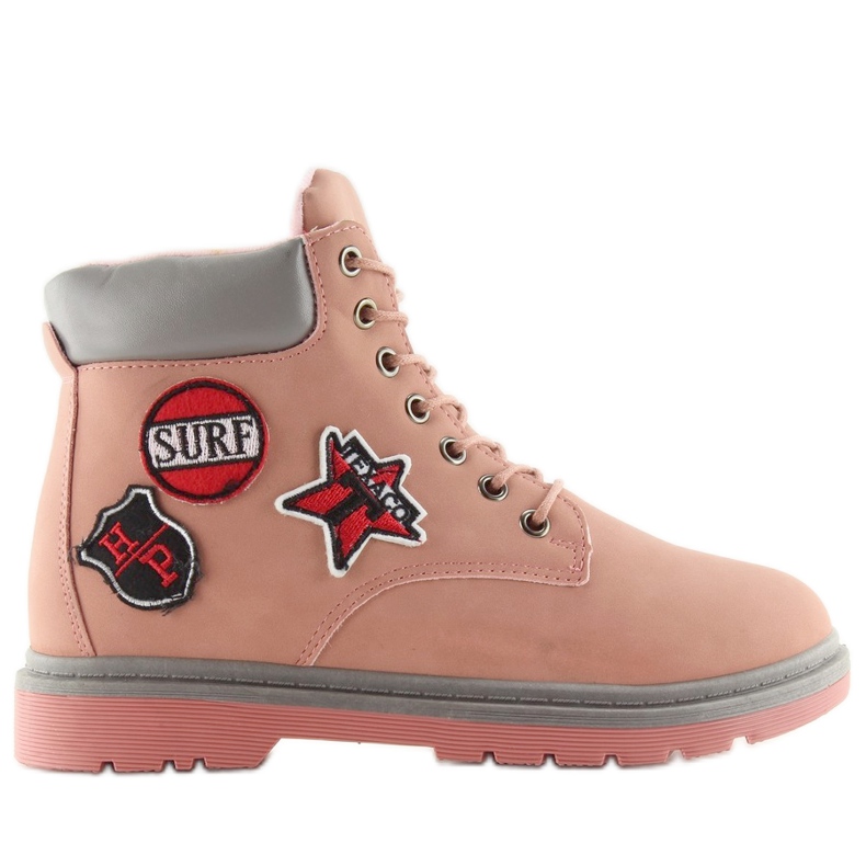 Timberki Pink Patches Xy-19 für Damen rosa