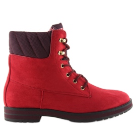 Damen-Holzstiefel aus rotem Wildleder WD38 rot