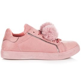 Groto Gogo Wildlederturnschuhe mit Bommeln rosa