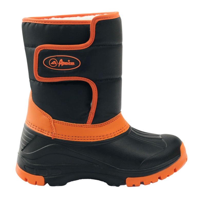 American Club Winterstiefel superleichte amerikanische Stiefel schwarz orange