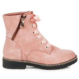 Vices New Collection Wildlederstiefeletten mit Schleife rosa
