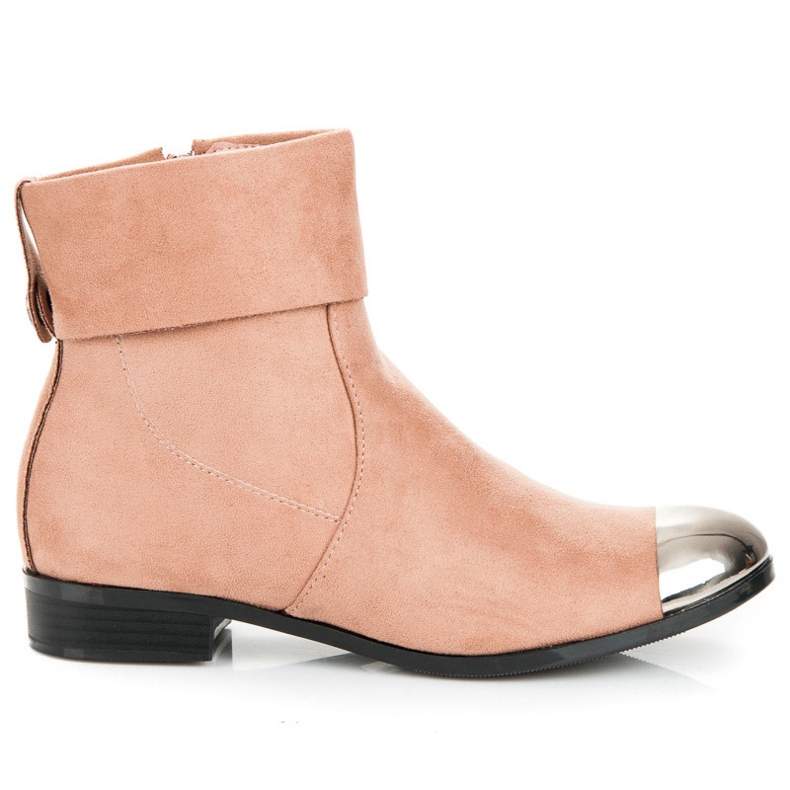 Ideal Shoes Stiefeletten aus Wildleder mit Reißverschluss rosa
