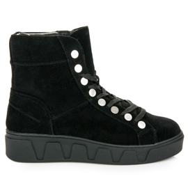 Betler Schnürstiefel auf der Plattform schwarz