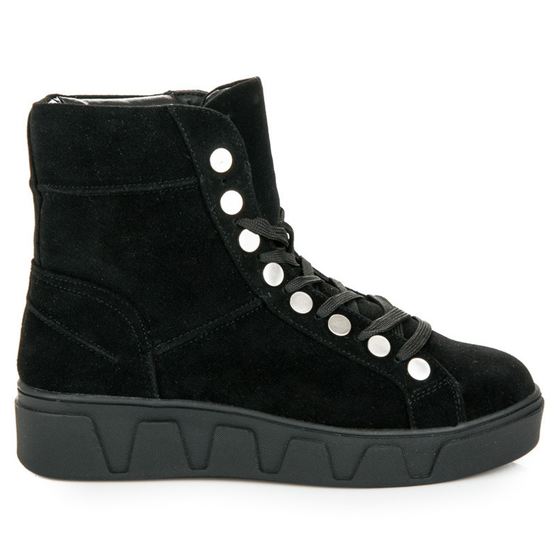 Betler Schnürstiefel auf der Plattform schwarz