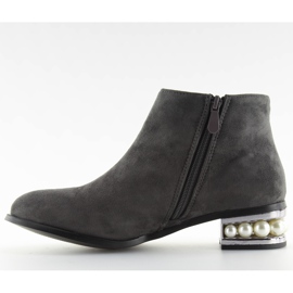 Stiefel Jodhpur Stiefel mit Perlen grau grau 33