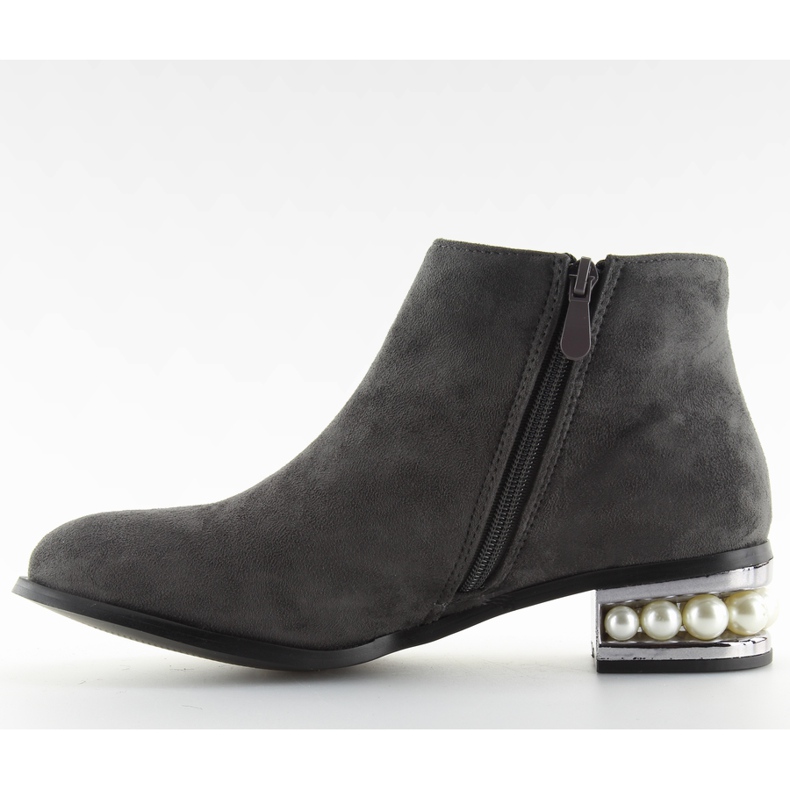 Stiefel Jodhpur Stiefel mit Perlen grau grau 33