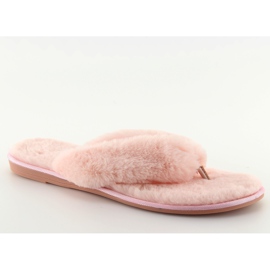 Rosa rosa Flip-Flops mit Fell