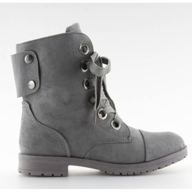 Graue Arbeitsstiefel mit Schnürung 8901 grau