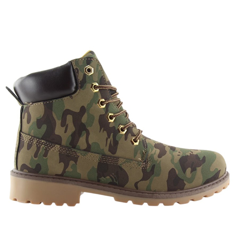 Holzstiefel einfarbig BL83 Army Green Camouflage braun grün