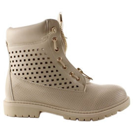 Durchbrochener Balmanki-Gold-Reißverschluss R103 Beige