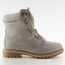 Balmanschuhe aus grauem Wildleder