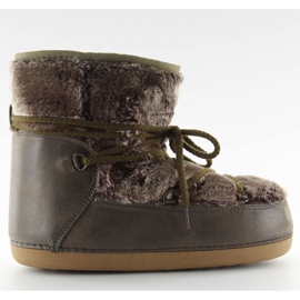 Schneeflocken Mond mit Fell braun Hw9501 Kaki