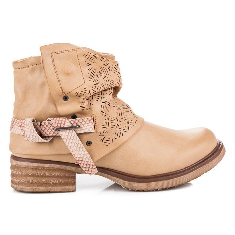 Sixth Sense Beige Bikerstiefel