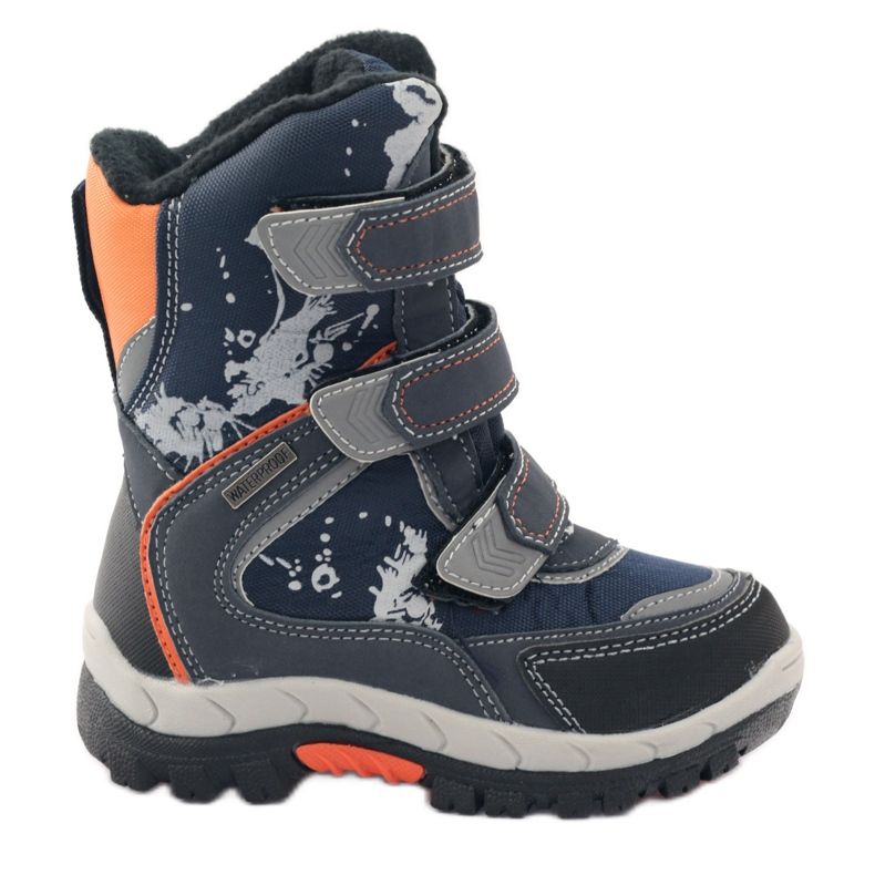 American Club Stiefel mit einer American 1712 Navy-Membran navy blau orange