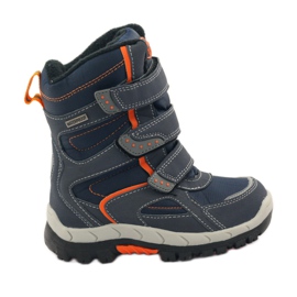 American Club Stiefel mit Navy 1710 Membran marineblau orange
