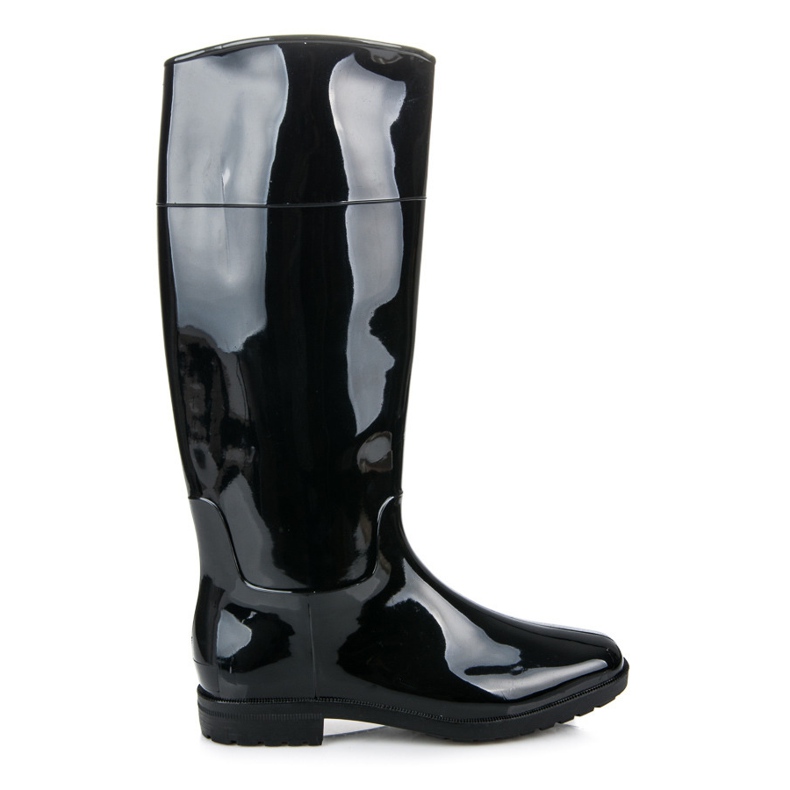 Lackierte Gummistiefel schwarz