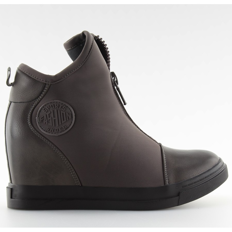 Graue Turnschuhe mit Keilabsatz 168-129 grau