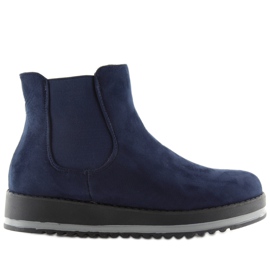 Marineblaue Chelsea-Stiefel mit hoher Sohle