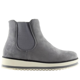Chelsea-Stiefel mit hoher Sohle Grau K-105