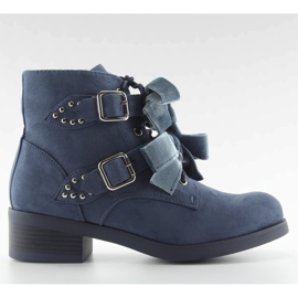 Schnürstiefel mit marineblauen Schleifen