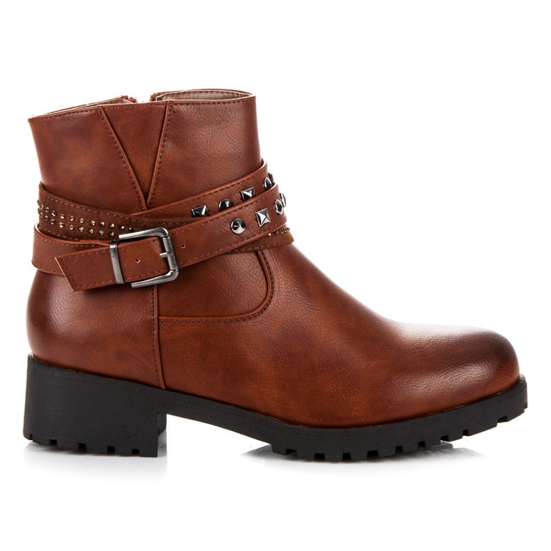 Abloom Braune Stiefeletten mit Schnalle