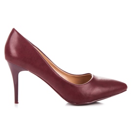 Ideal Shoes Kastanienbraune High Heels rot