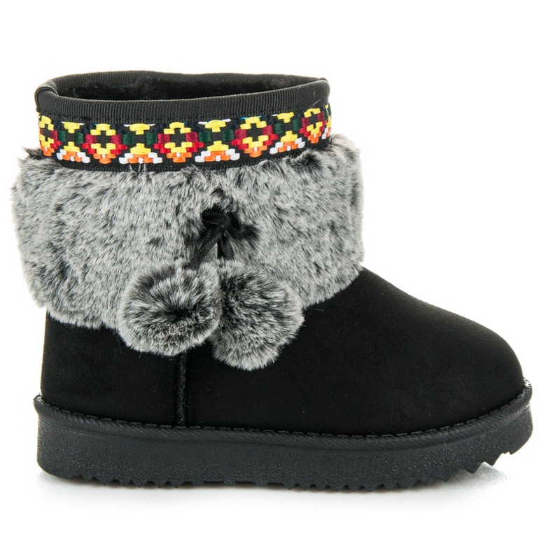 Kylie Schneestiefel mit Pompons schwarz