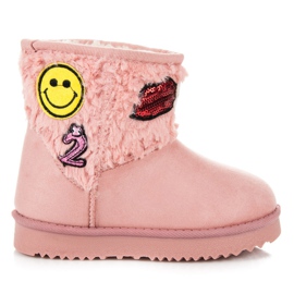 Kylie Mukluki mit Patches rosa