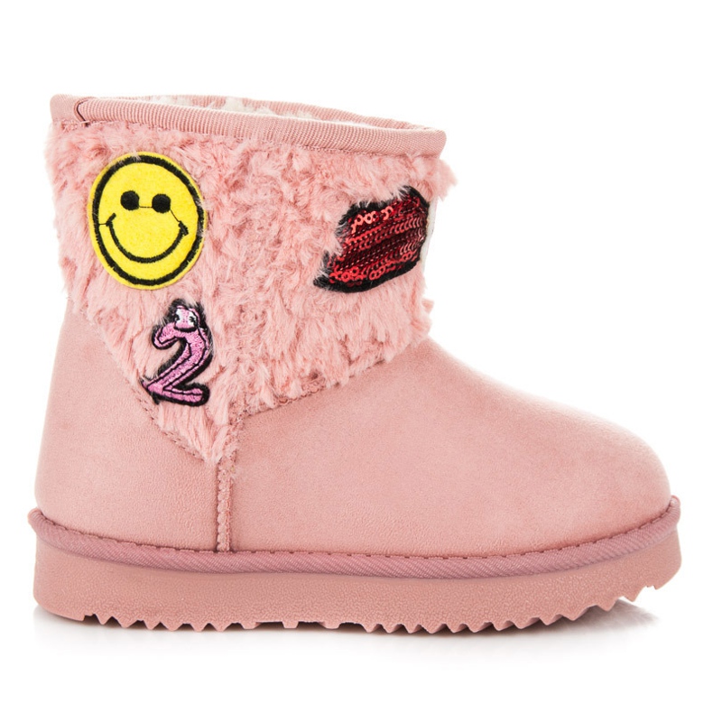 Kylie Mukluki mit Patches rosa