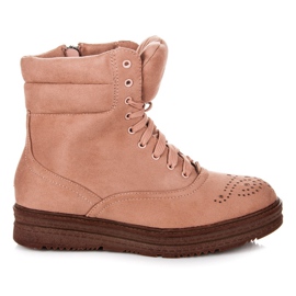 Vices Schnürstiefel auf der Plattform rosa