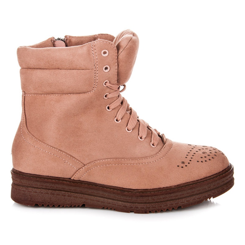 Vices Schnürstiefel auf der Plattform rosa