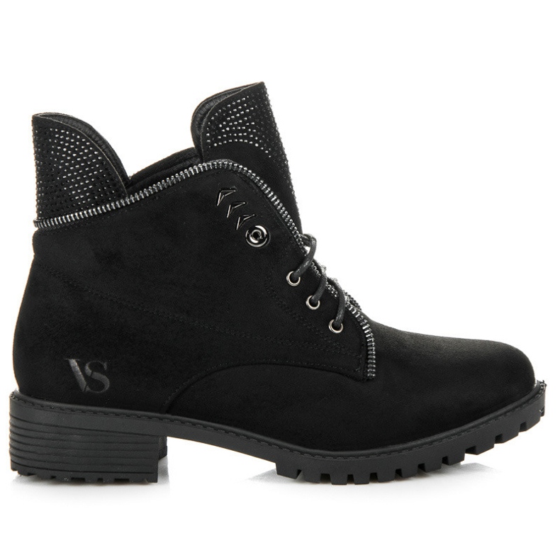 Vices Stylische Schnürboots schwarz