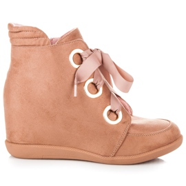 Kylie Stiefeletten mit Bändern rosa