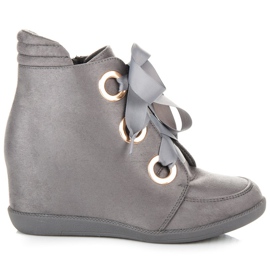 Kylie Stiefeletten mit Bändern grau