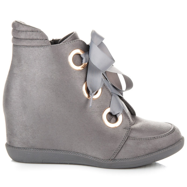 Kylie Stiefeletten mit Bändern grau