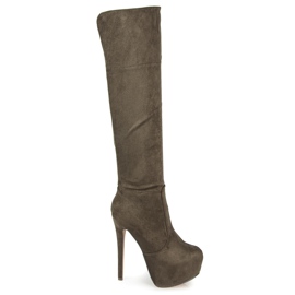 Comer Plateaustiefel aus Wildleder grün