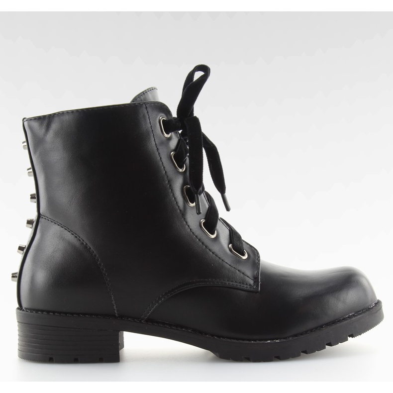 Schwarze Stiefel mit Nieten schwarz RT-0029 schwarz
