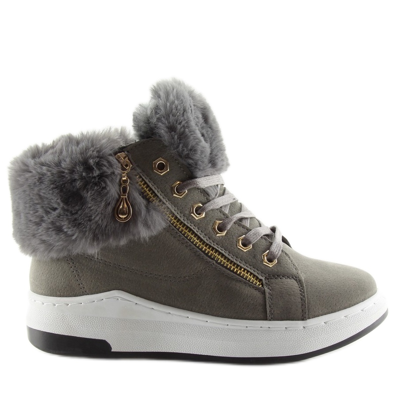 Warme graue Sportschuhe 16-529 grau