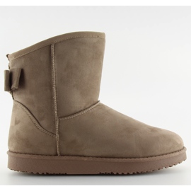 Schneebedeckte Emus mit einem beige Khaki-Bogen