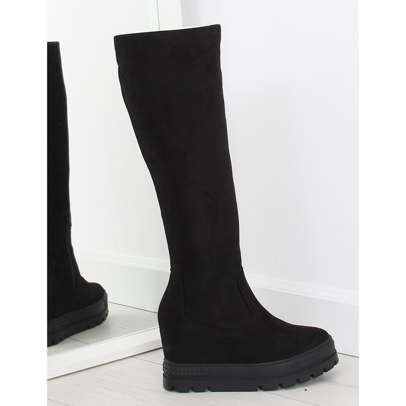 Keilstiefel Schwarze Schneestiefel