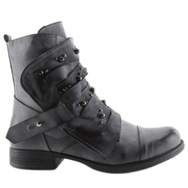 Militärstiefel mit originalem Schaft, grau