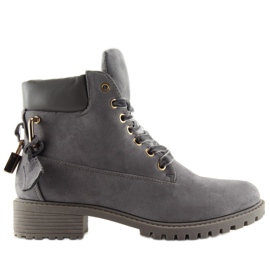 Graue Holzstiefel für Damen AT-0623-L Grau