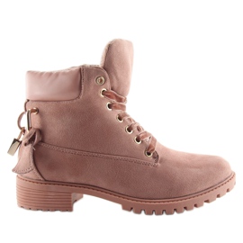 Timber Stiefel für Damen schwarz und pink AT-0623-L Pink rosa