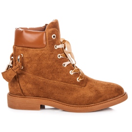 Ideal Shoes Wildlederarbeiter Mit Einem Band Gebunden braun