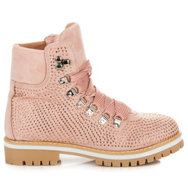 Vices Trapper mit breiten Schnürsenkeln rosa